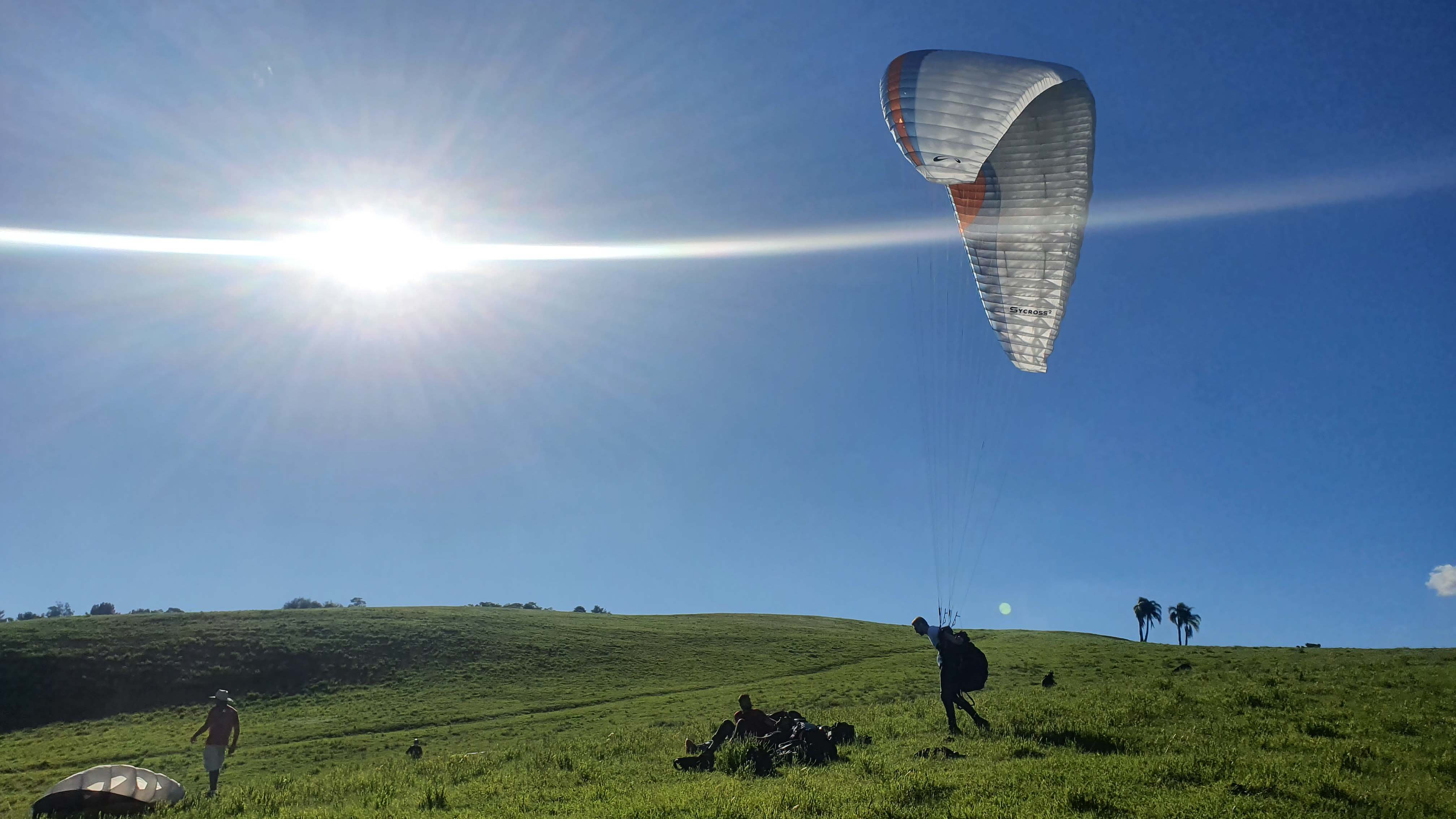 aulas praticas do curso de parapente vento norte